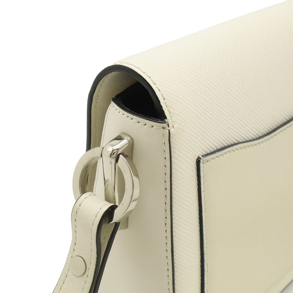 Prada Identity Logo Pochette Shoulder Bag 2-Way Clutch Saffiano Leather Ivory — view 4