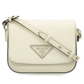 Prada Identity Logo Pochette Shoulder Bag 2-Way Clutch Saffiano Leather Ivory