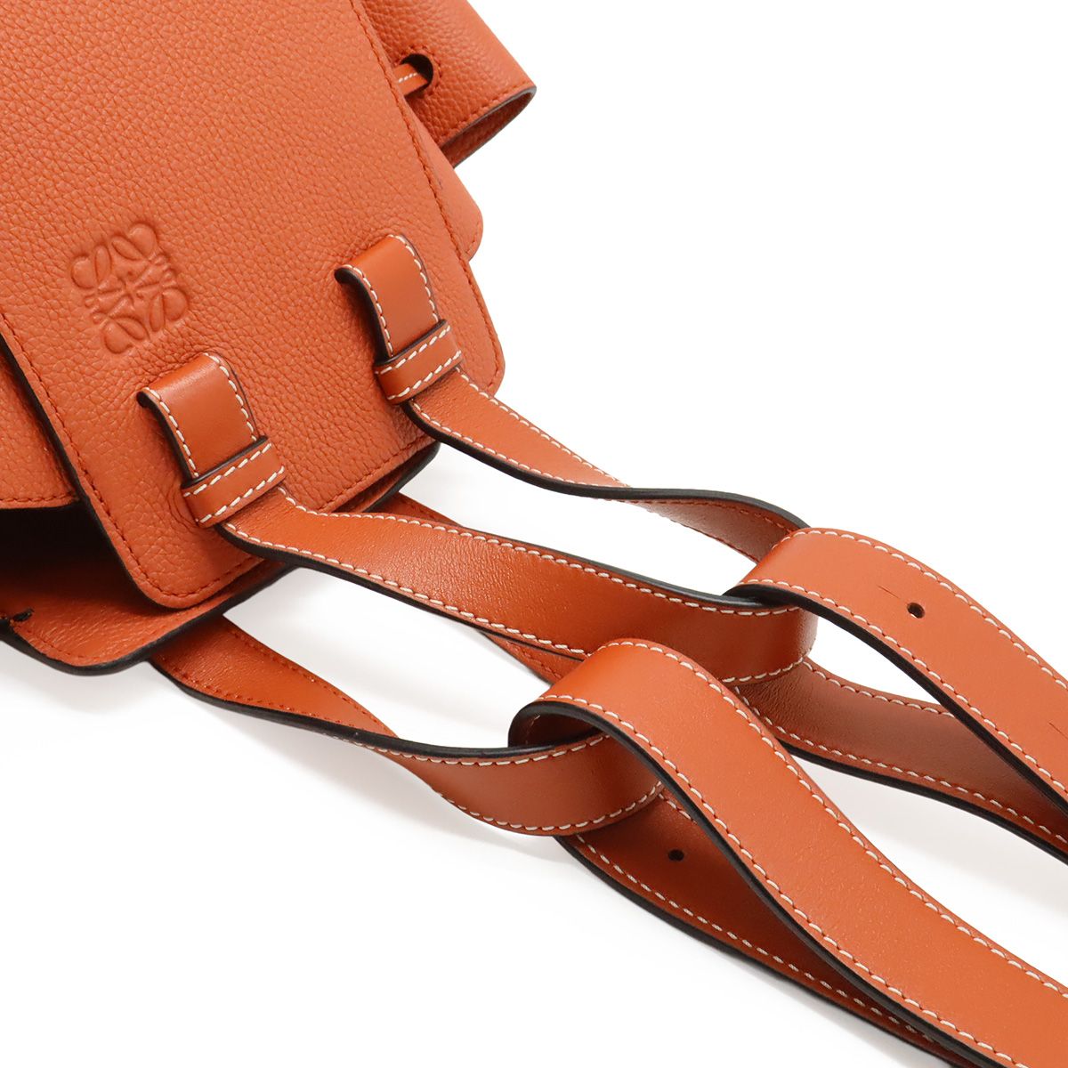 Loewe Hammock Drawstring Small Shoulder Bag Leather Orange Silver — view 5
