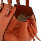 Loewe Hammock Drawstring Small Shoulder Bag Leather Orange Silver — view 4