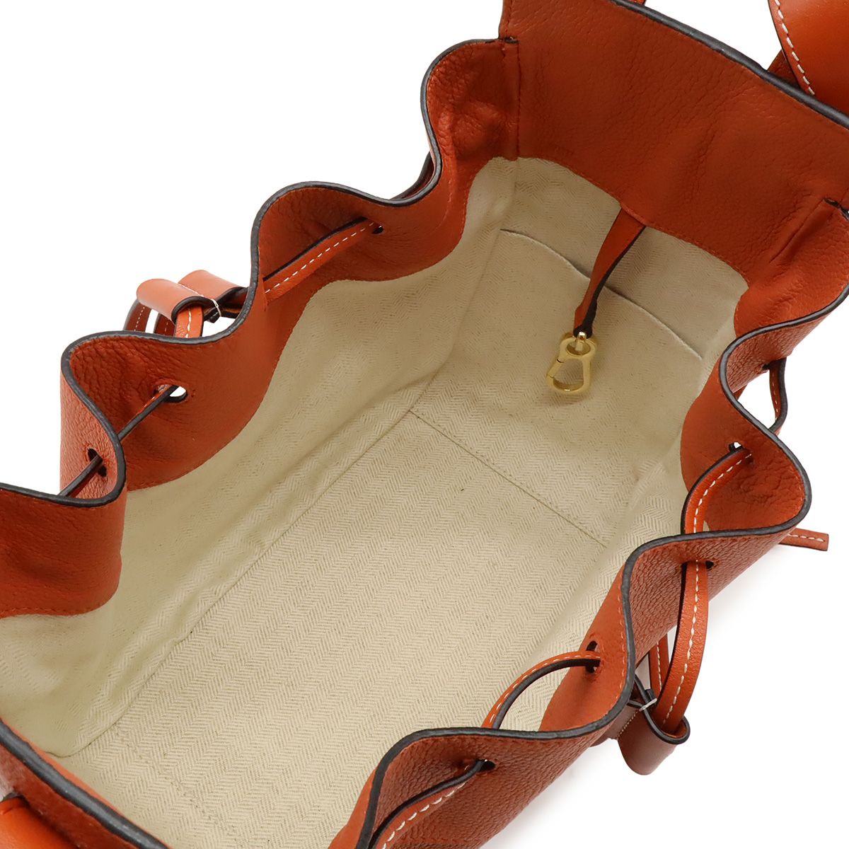 Loewe Hammock Drawstring Small Shoulder Bag Leather Orange Silver — view 6