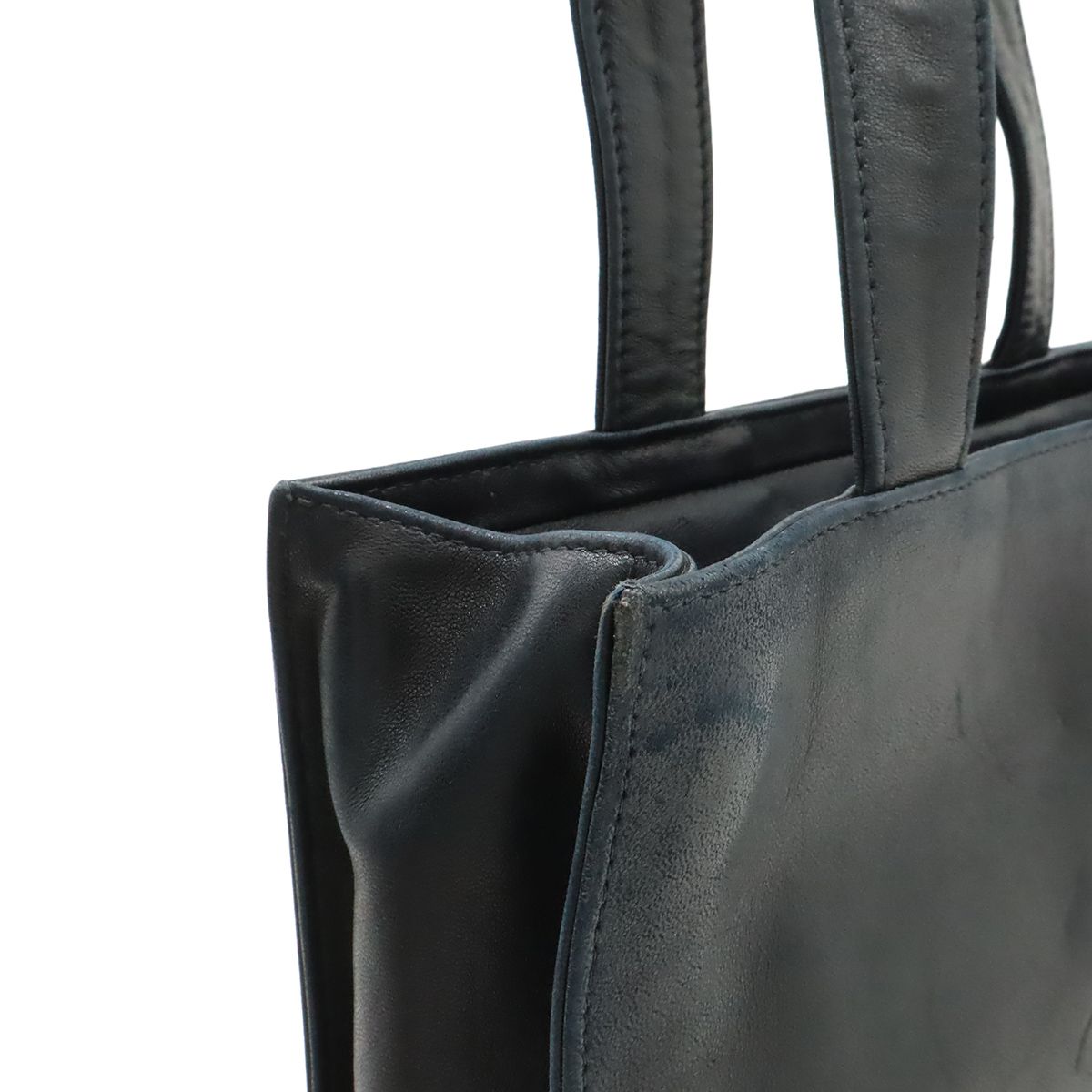 Chanel Camellia CC Logo Tote Shoulder Strap Lambskin Leather Black — view 7
