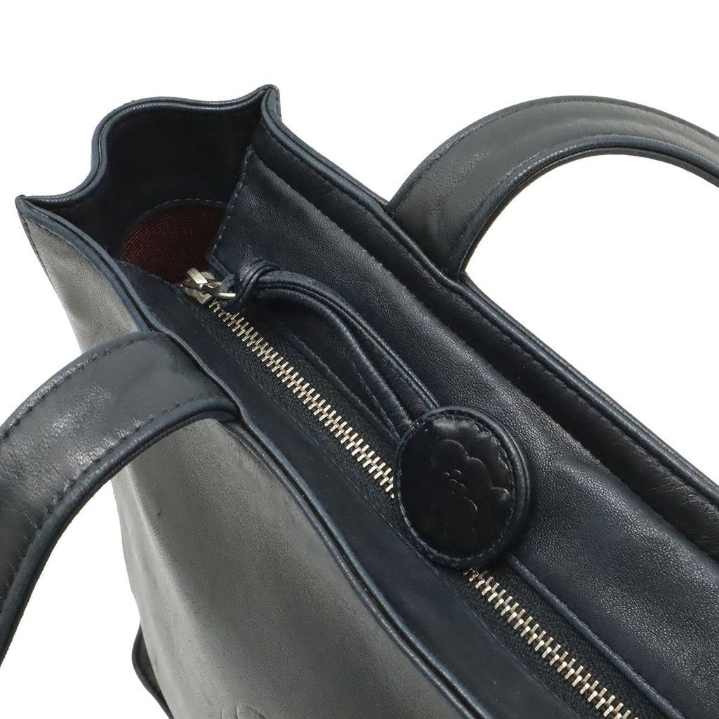 Chanel Camellia CC Logo Tote Shoulder Strap Lambskin Leather Black — view 5