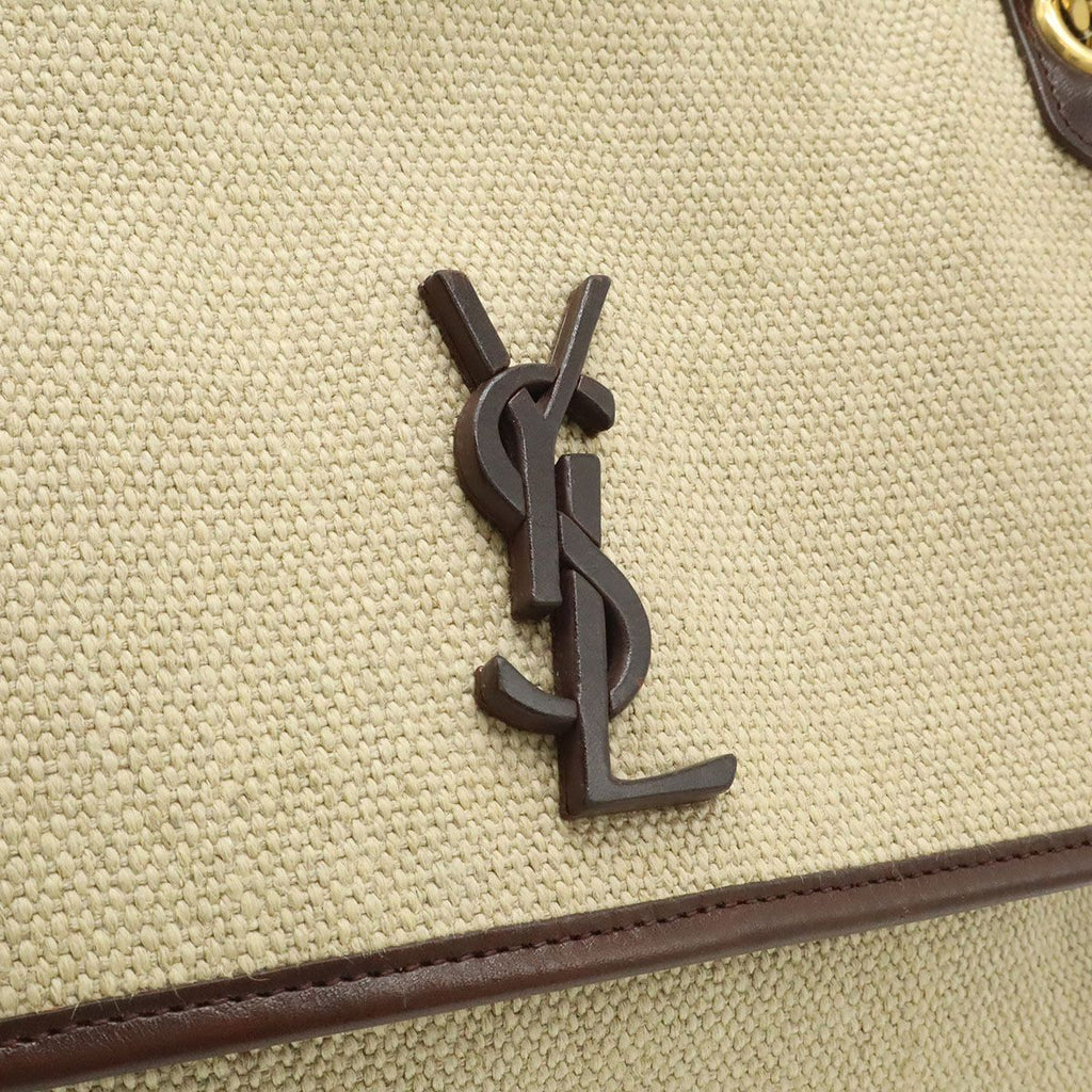 Saint Laurent Paris YSL Niki Chain Shoulder Bag Linen Canvas Beige — view 9