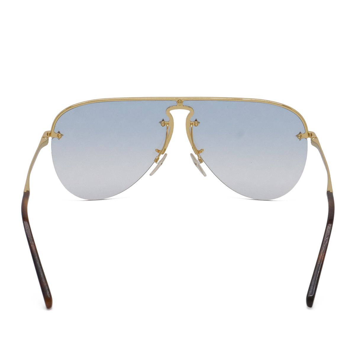Louis Vuitton Sunglasses Gray Frame Logo Teardrop Monogram Blue Gradient Lenses — view 3