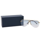 Louis Vuitton Sunglasses Gray Frame Logo Teardrop Monogram Blue Gradient Lenses — view 6