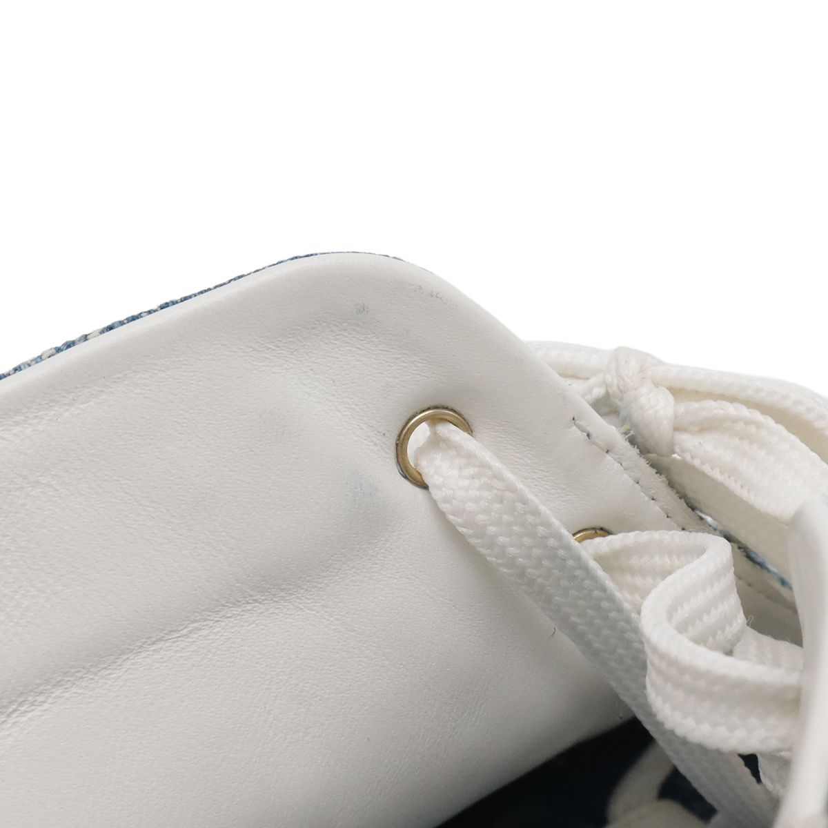 Louis Vuitton Monogram Denim Stella Line High Top Sneakers Blue White — view 9