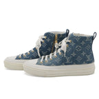Louis Vuitton Monogram Denim Stella Line High Top Sneakers Blue White — view 2