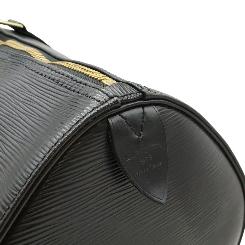 Louis Vuitton Epi Keepall 55 Boston Bag Purse Leather Noir Black — view 8