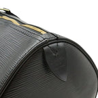 Louis Vuitton Epi Keepall 55 Boston Bag Purse Leather Noir Black — view 8