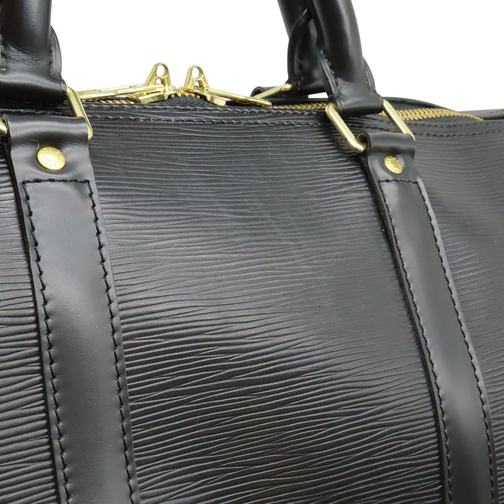 Louis Vuitton Epi Keepall 55 Boston Bag Purse Leather Noir Black — view 7