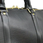 Louis Vuitton Epi Keepall 55 Boston Bag Purse Leather Noir Black — view 7