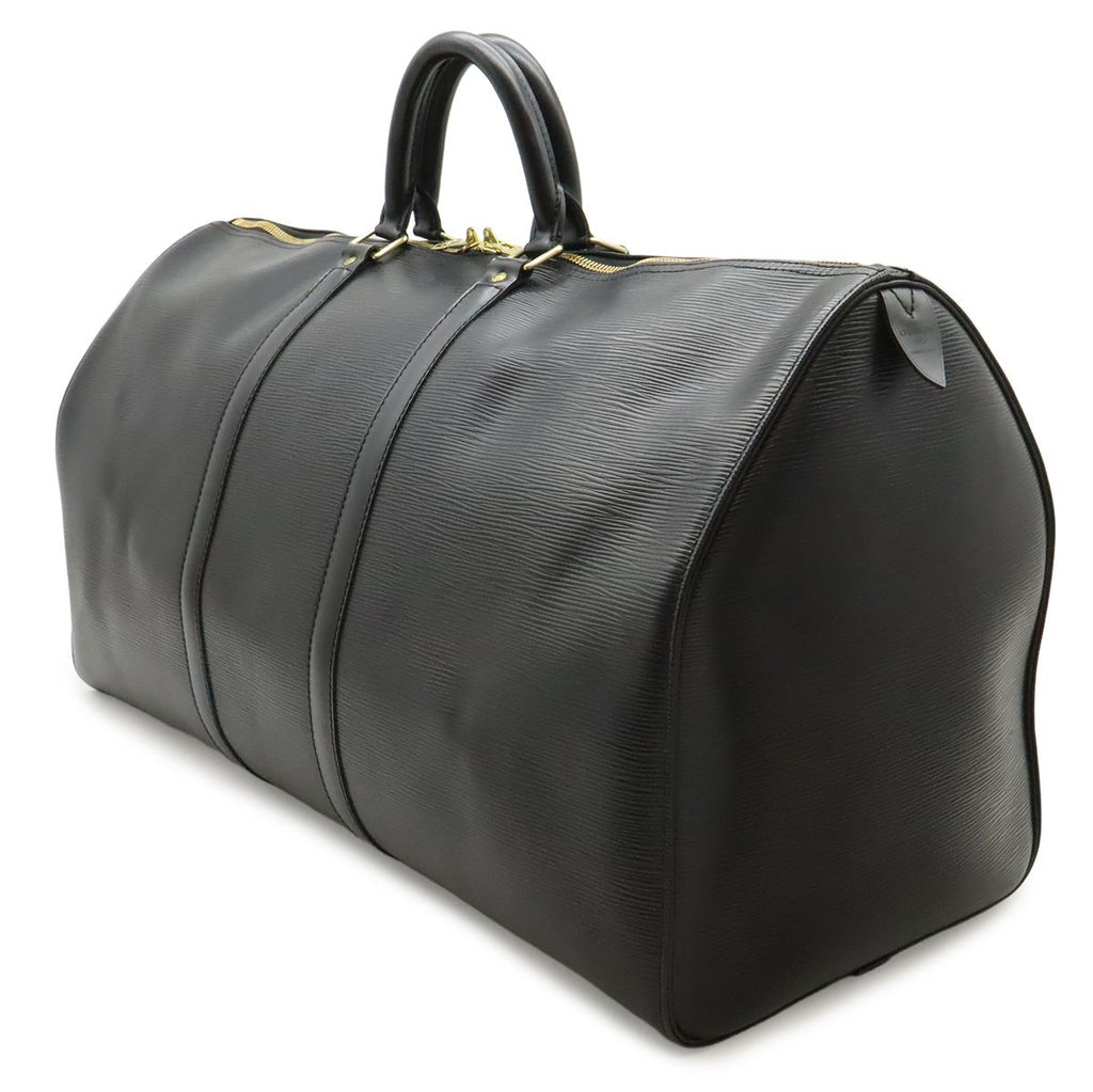 Louis Vuitton Epi Keepall 55 Boston Bag Purse Leather Noir Black — view 2