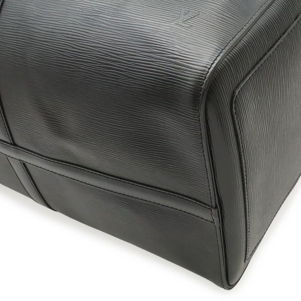 Louis Vuitton Epi Keepall 55 Boston Bag Purse Leather Noir Black — view 3