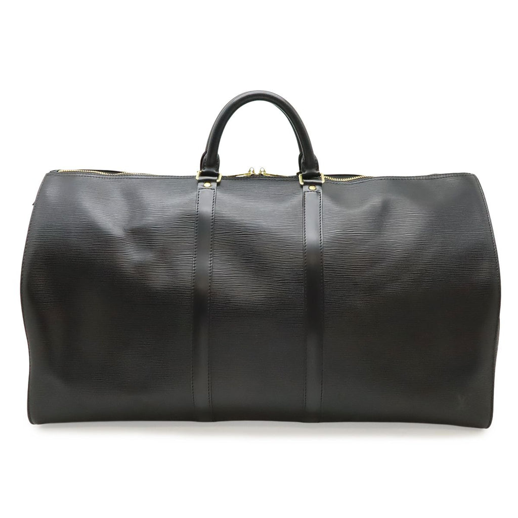 Louis Vuitton Epi Keepall 55 Boston Bag Purse Leather Noir Black