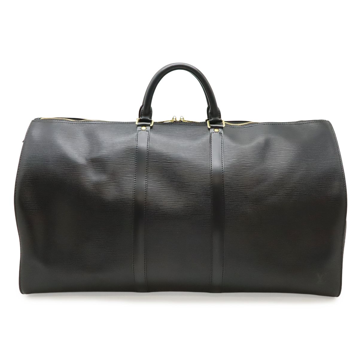 Louis Vuitton Epi Keepall 55 Boston Bag Purse Leather Noir Black