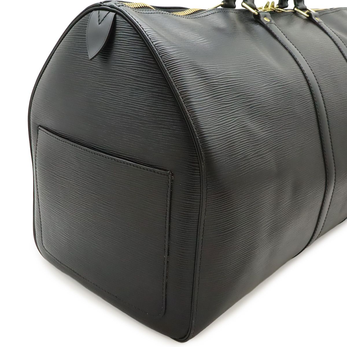 Louis Vuitton Epi Keepall 55 Boston Bag Purse Leather Noir Black — view 6