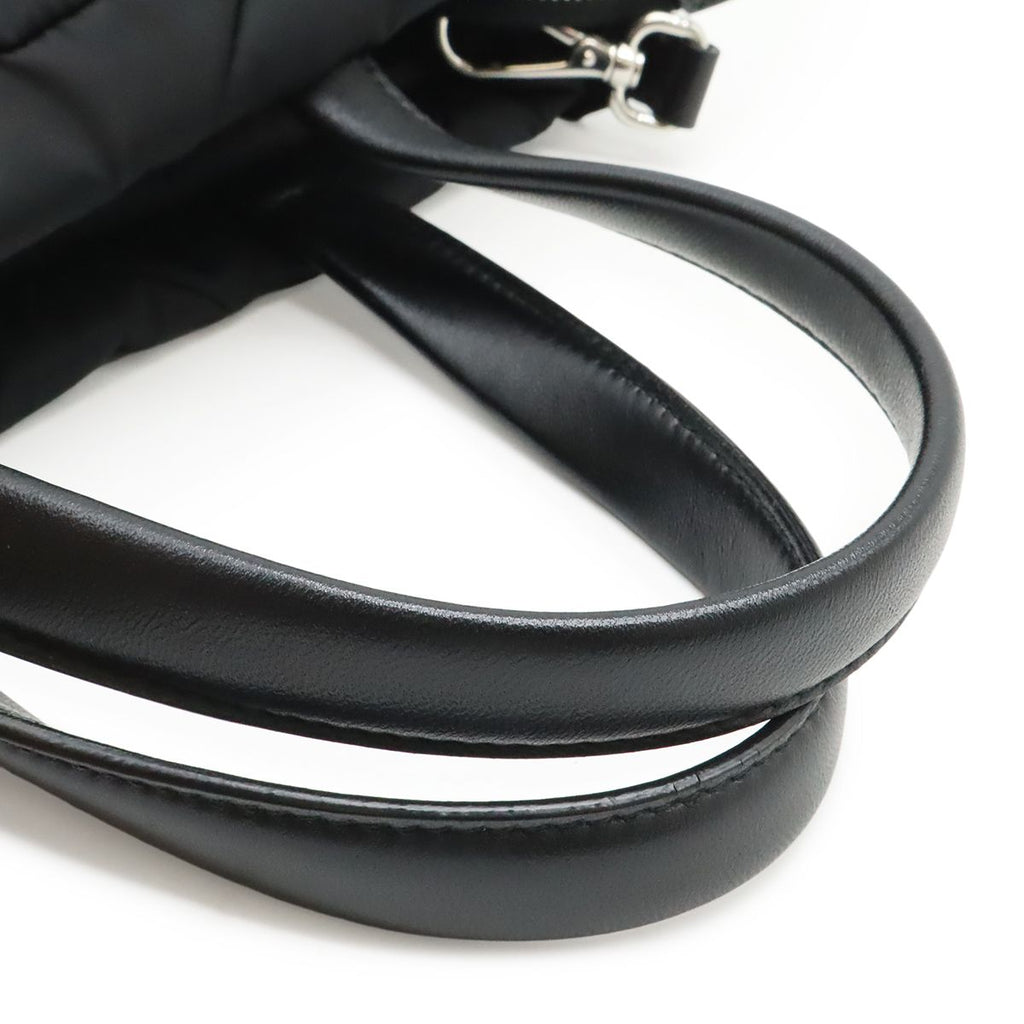 Prada Small Padded Tote / 2-Way Shoulder Bag / Nylon / Leather / Nero Black / — view 4
