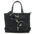 Prada Small Padded Tote / 2-Way Shoulder Bag / Nylon / Leather / Nero Black /