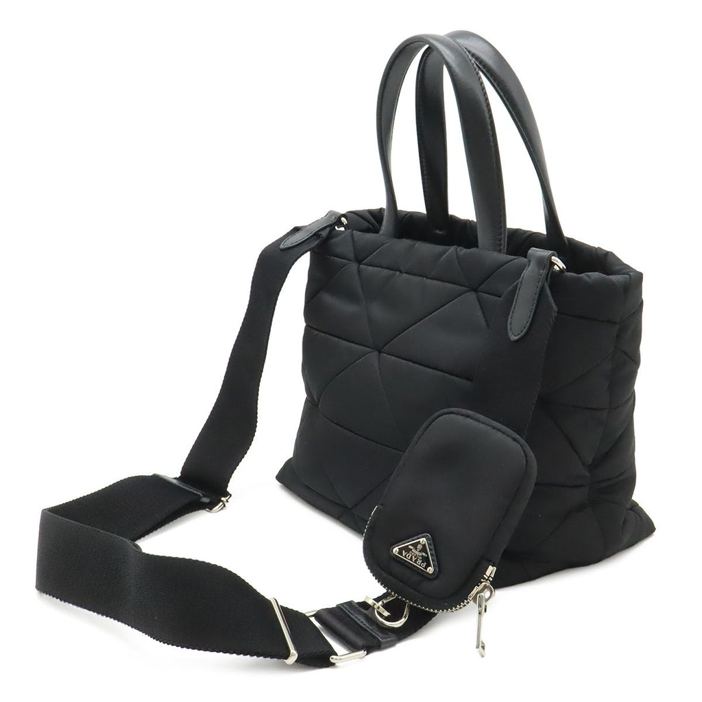 Prada Small Padded Tote / 2-Way Shoulder Bag / Nylon / Leather / Nero Black / — view 2
