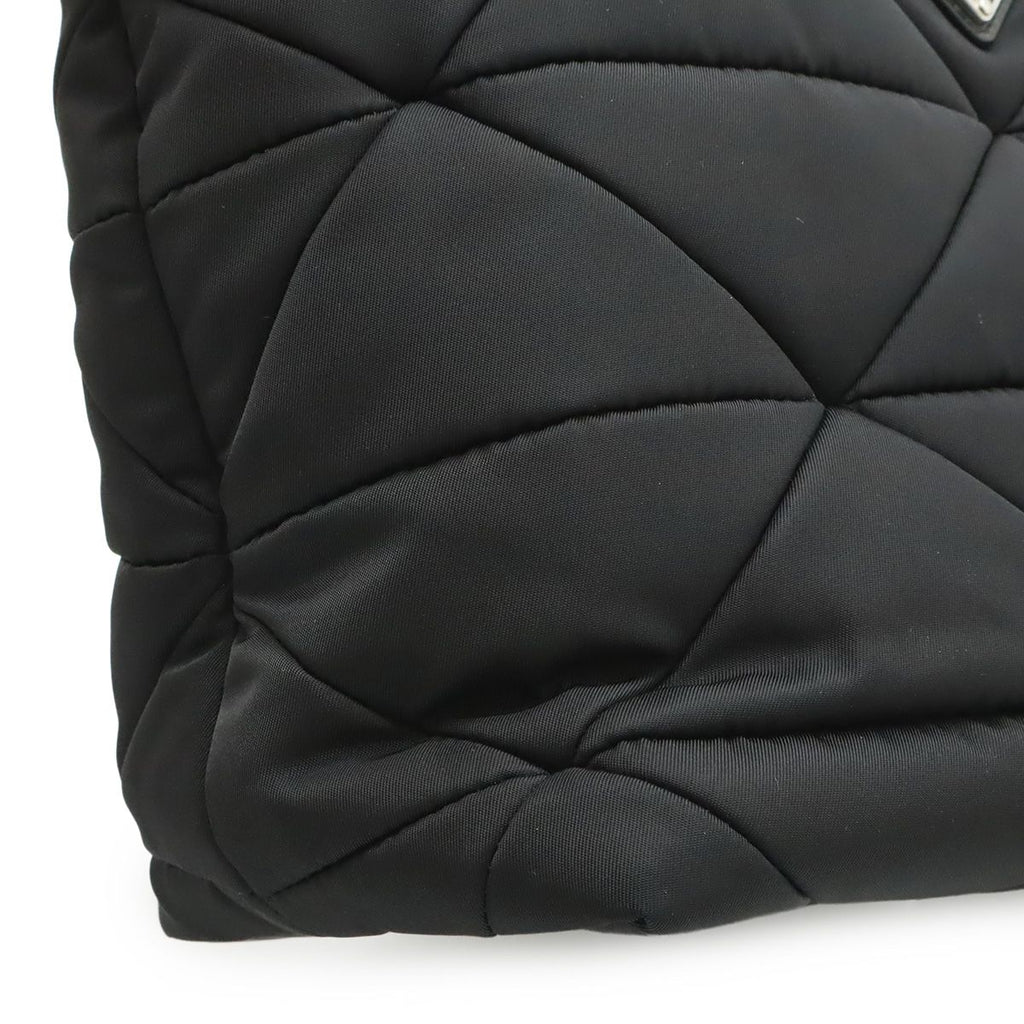 Prada Small Padded Tote / 2-Way Shoulder Bag / Nylon / Leather / Nero Black / — view 7