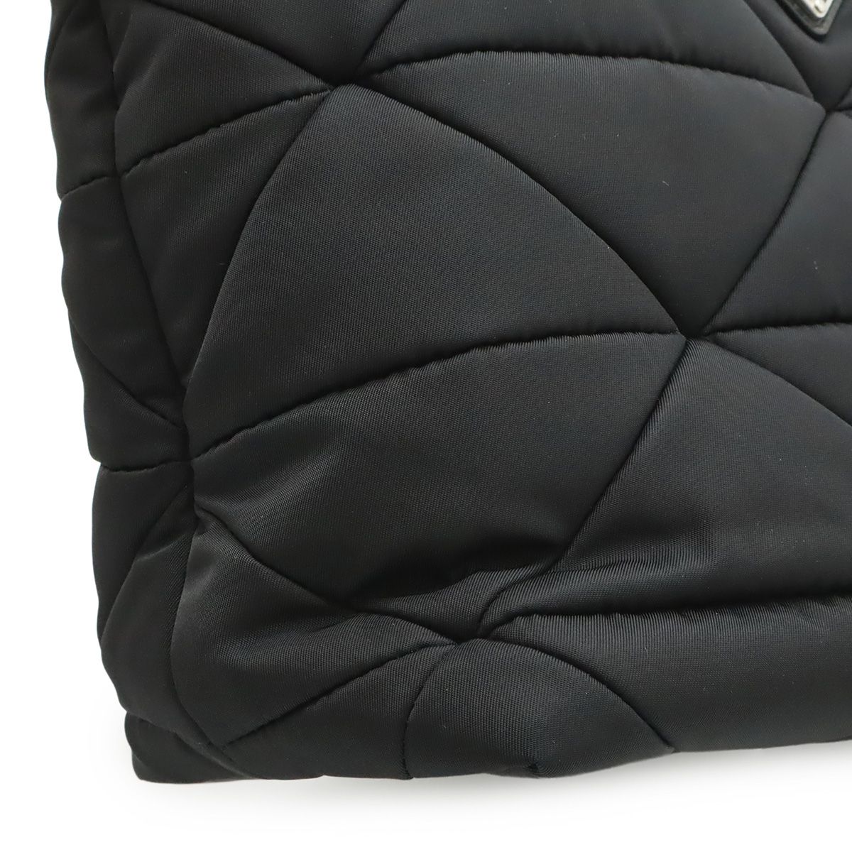 Prada Small Padded Tote / 2-Way Shoulder Bag / Nylon / Leather / Nero Black / — view 7