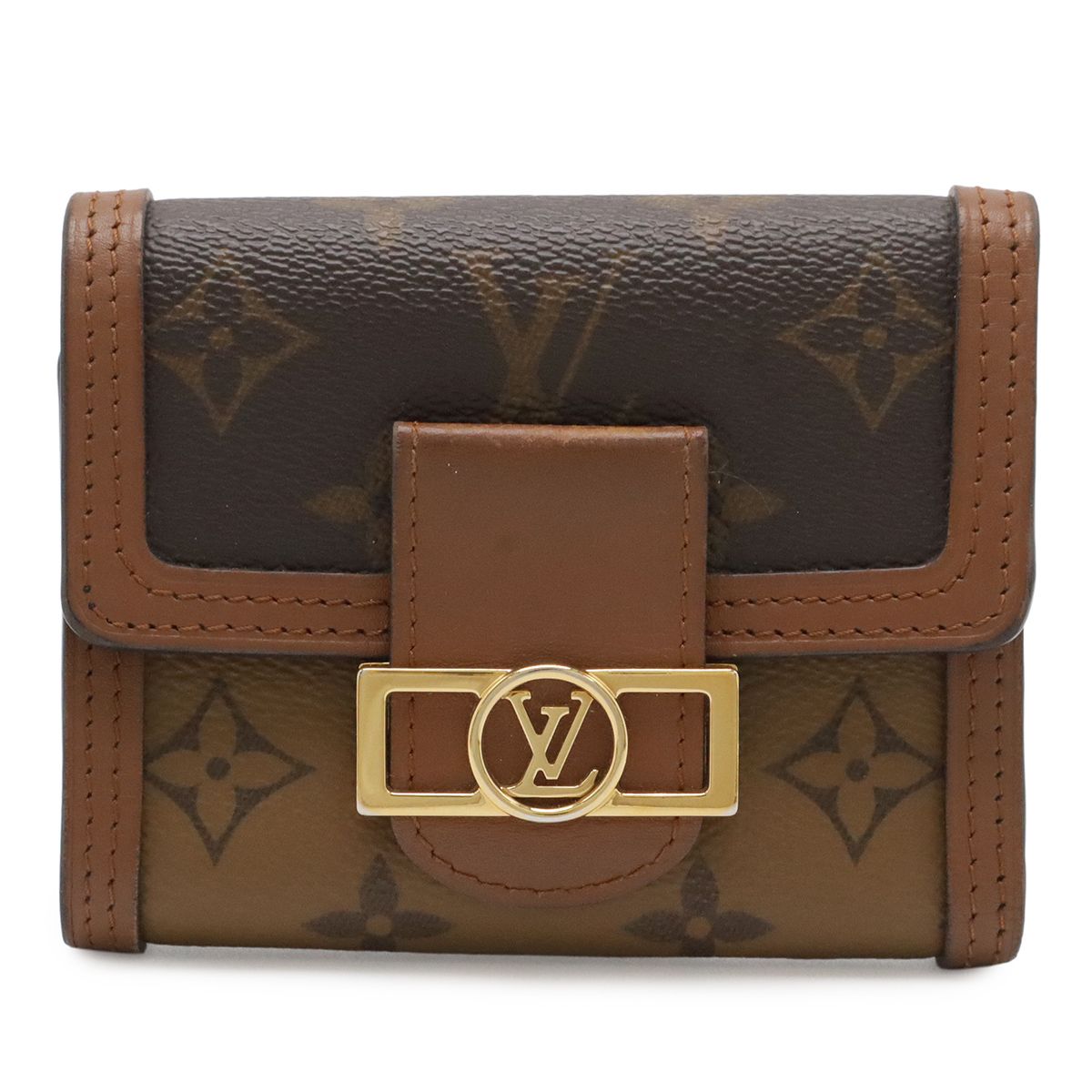 Louis Vuitton Monogram Reverse Portefeuille de Fine Compact Trifold Wallet
