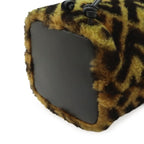Fendi Zucca Montresor Mini Bucket Bag Drawstring Fur Leather Brown — view 3
