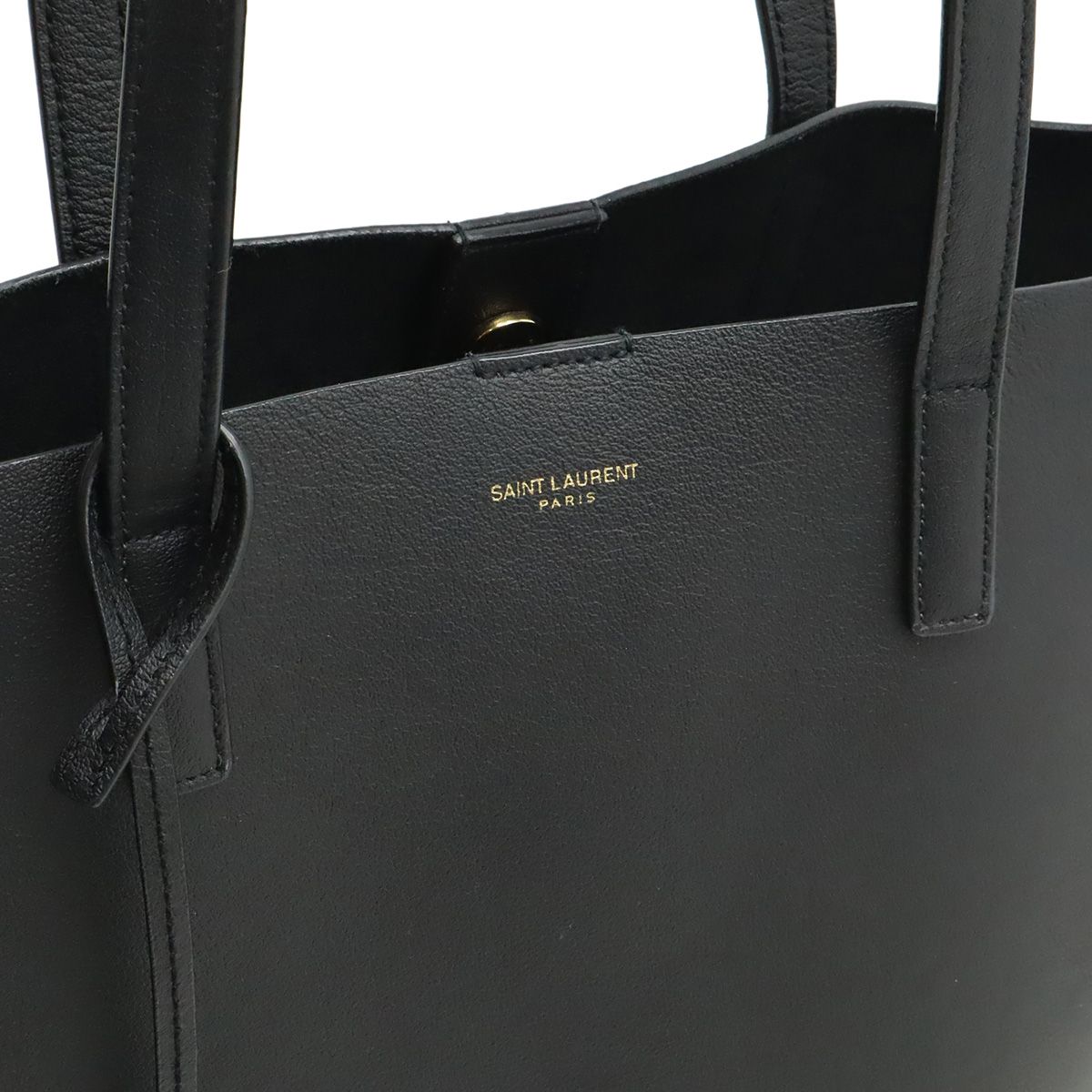 Saint Laurent Paris East West Shopping Tote Leather Black Pouch Out of Stock — view 8
