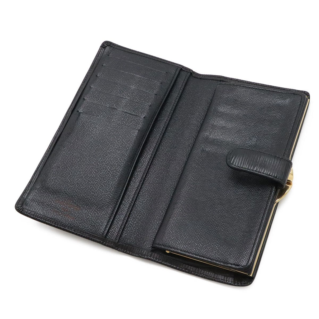 Louis Vuitton Epi Continental Viennois Kiss Lock Wallet Leather Noir Black Gold — view 4