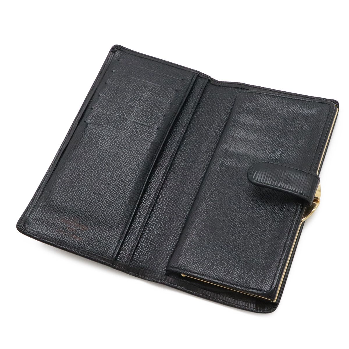 Louis Vuitton Epi Continental Viennois Kiss Lock Wallet Leather Noir Black Gold — view 4