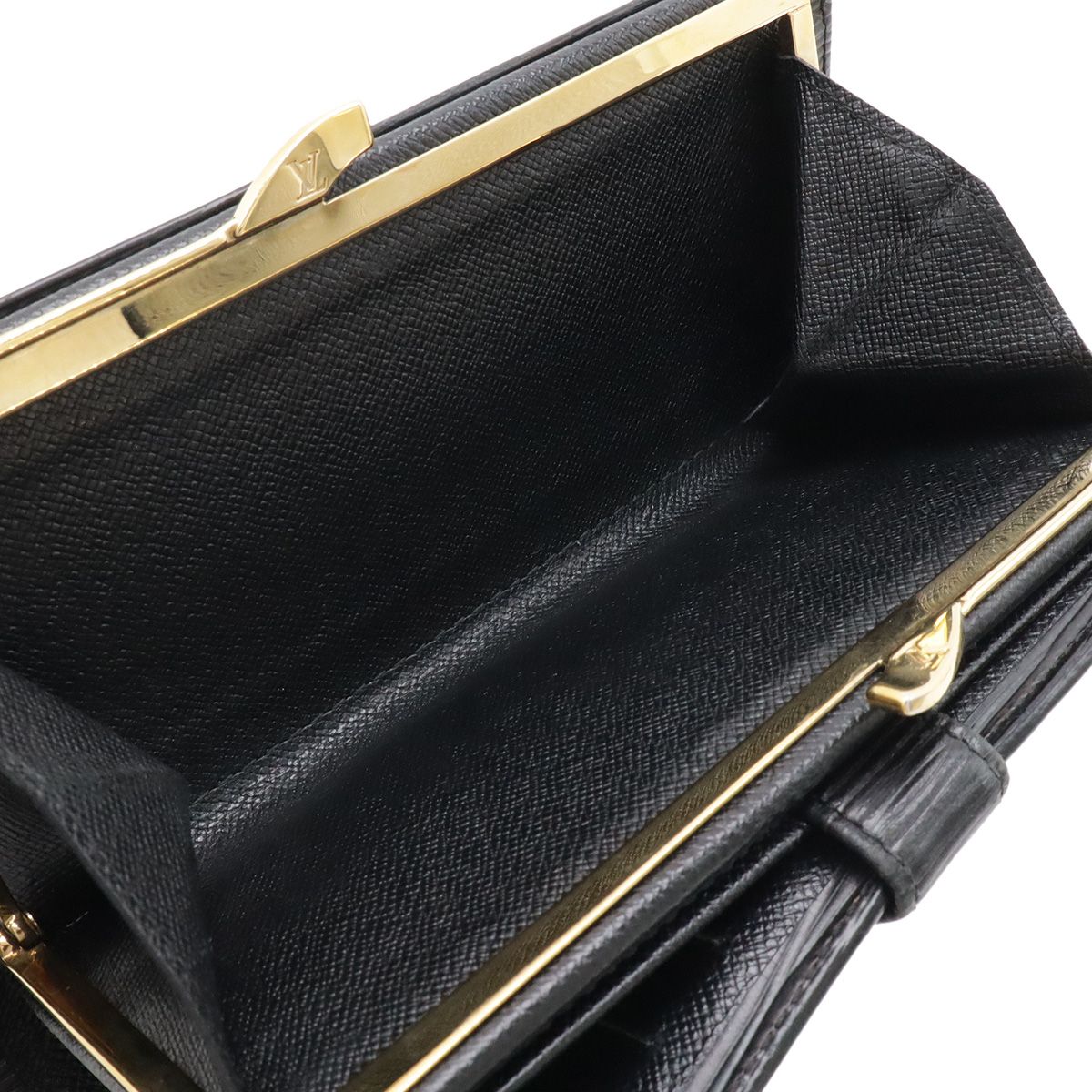Louis Vuitton Epi Continental Viennois Kiss Lock Wallet Leather Noir Black Gold — view 8