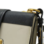 Prada Cahier Shoulder Bag / Pochette / 2-Way Clutch with Studs Leather Talco — view 9