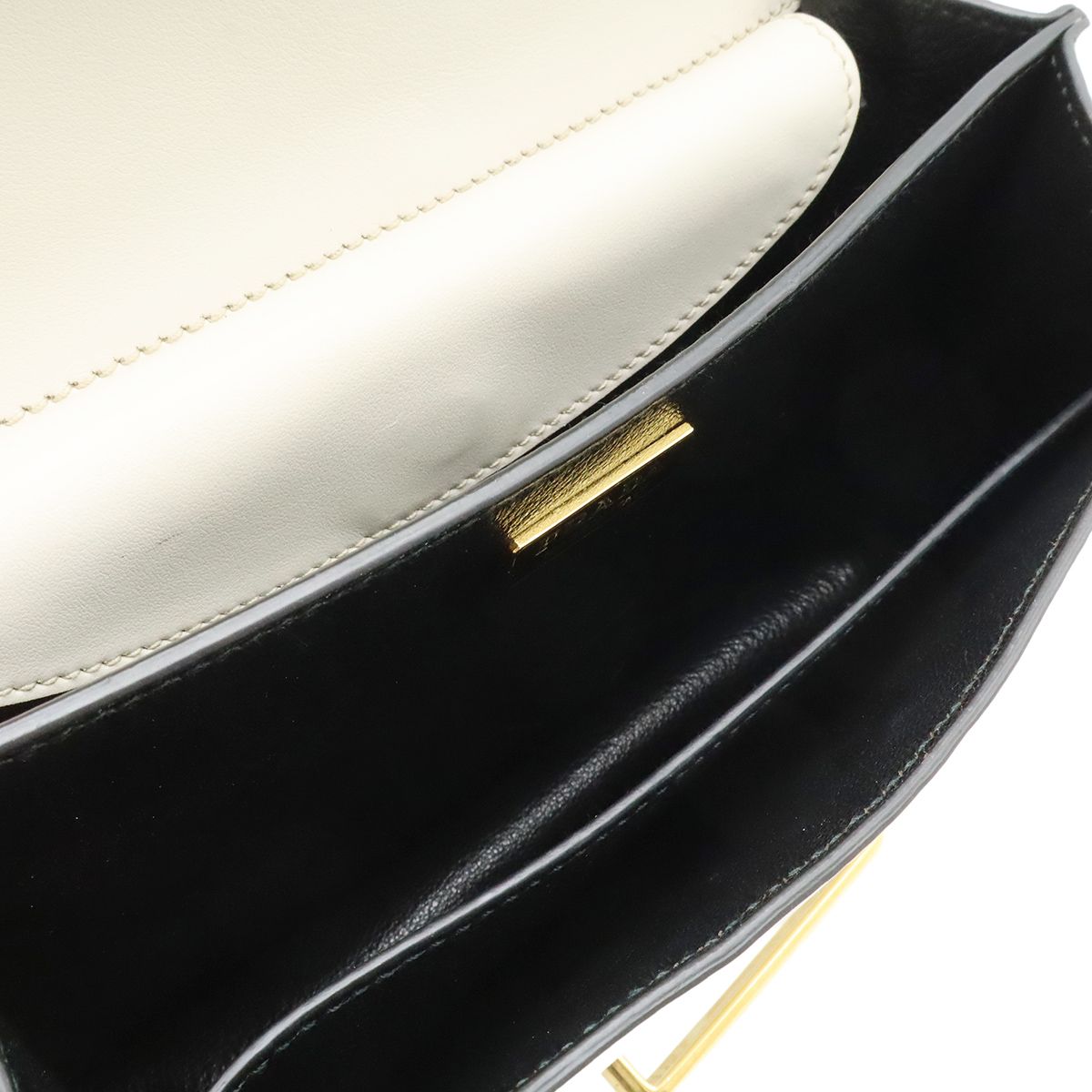 Prada Cahier Shoulder Bag / Pochette / 2-Way Clutch with Studs Leather Talco — view 6