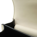 Prada Cahier Shoulder Bag / Pochette / 2-Way Clutch with Studs Leather Talco — view 7