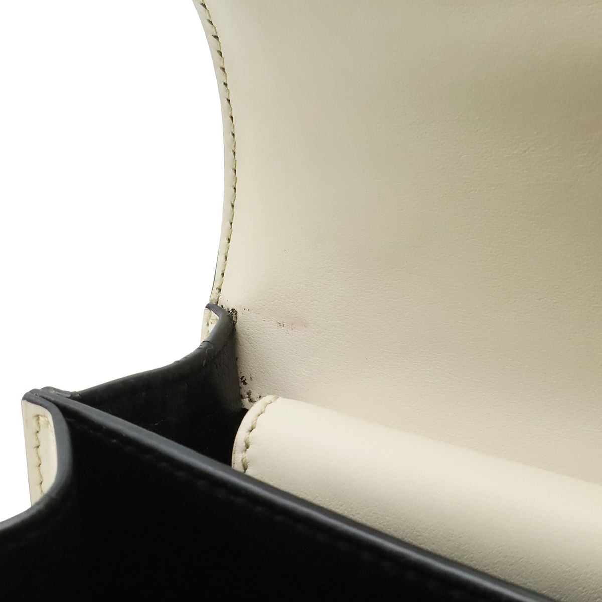 Prada Cahier Shoulder Bag / Pochette / 2-Way Clutch with Studs Leather Talco — view 7
