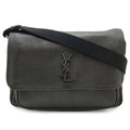 Saint Laurent Paris YSL Niki Shoulder Bag Gray Leather Black