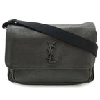 Saint Laurent Paris YSL Niki Shoulder Bag Gray Leather Black