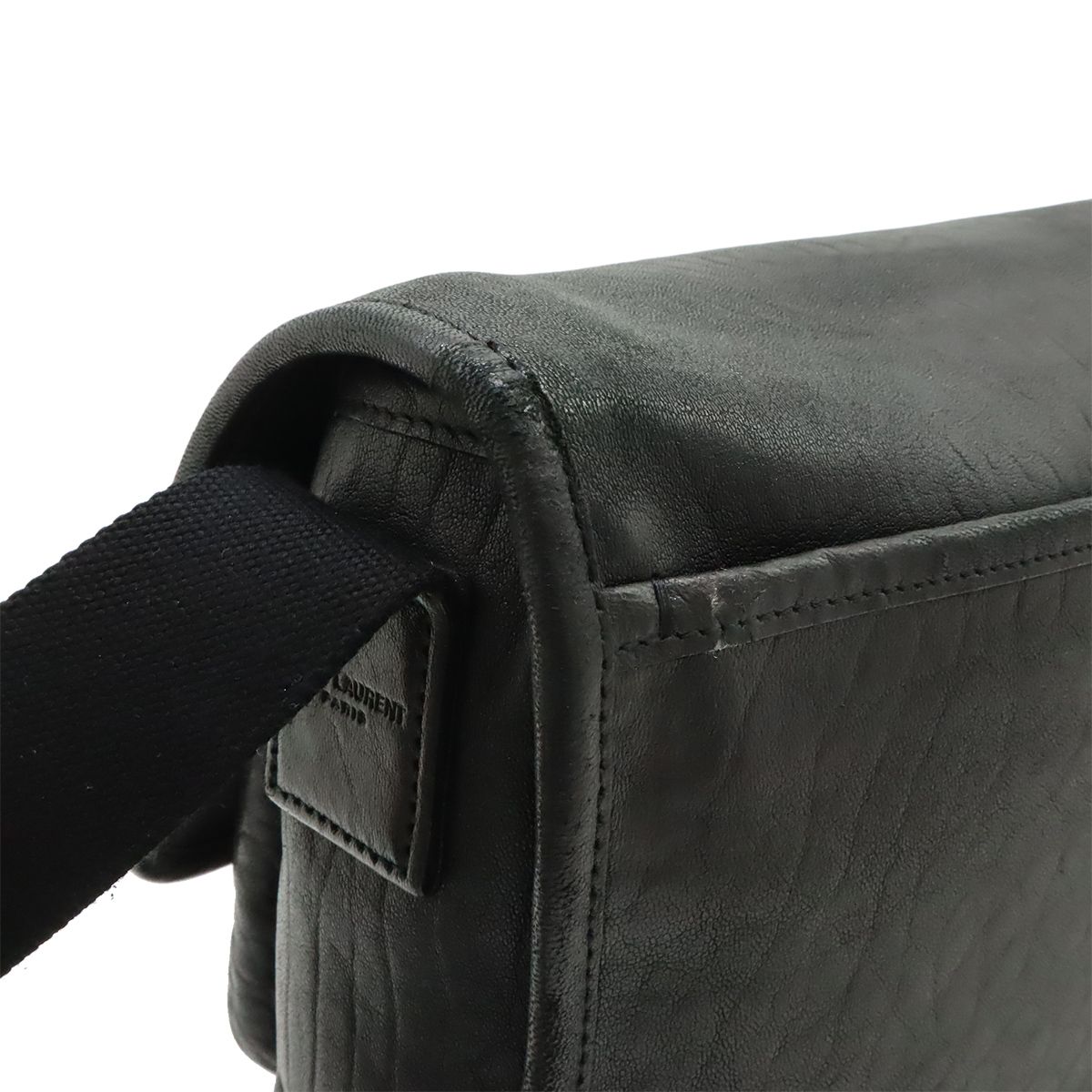 Saint Laurent Paris YSL Niki Shoulder Bag Gray Leather Black — view 4