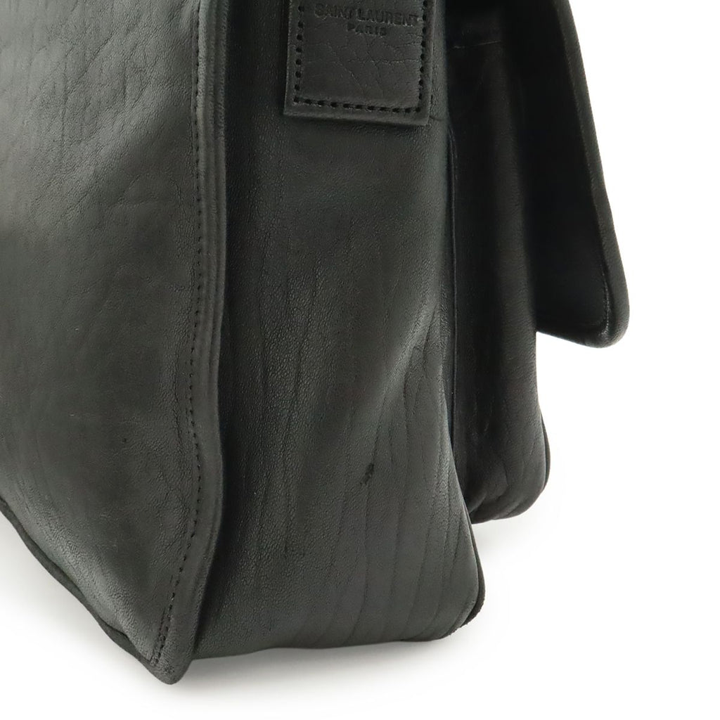 Saint Laurent Paris YSL Niki Shoulder Bag Gray Leather Black — view 7