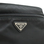 Prada Triangle Logo Shoulder Bag / Nylon / Leather / Nero Black / Silver — view 8