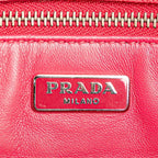 Prada Crossbody Chain Shoulder Bag Pink Saffiano Leather — view 9