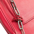 Prada Crossbody Chain Shoulder Bag Pink Saffiano Leather — view 4