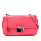 Prada Crossbody Chain Shoulder Bag Pink Saffiano Leather