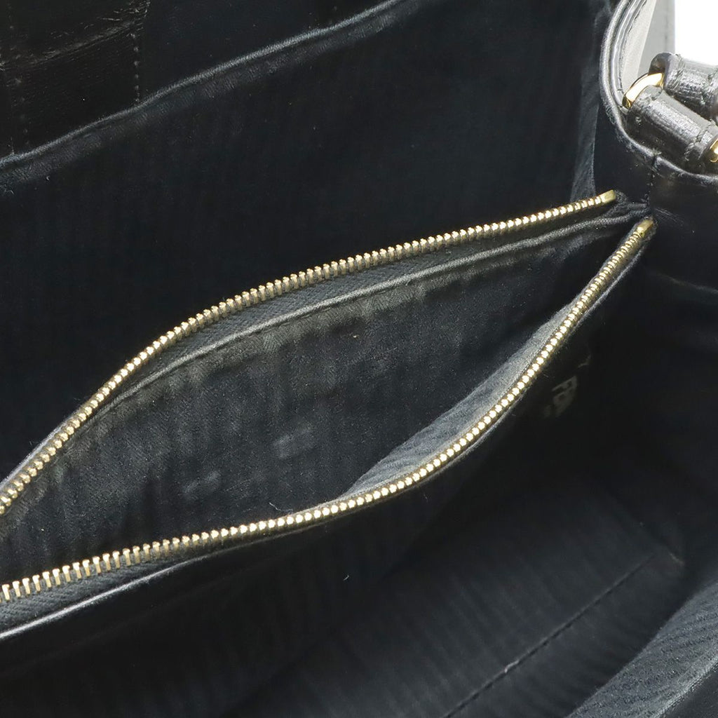 Fendi Petite Tote 2-Way Shoulder Bag Leather Black Gold — view 8