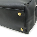 Fendi Petite Tote 2-Way Shoulder Bag Leather Black Gold — view 3