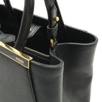 Fendi Petite Tote 2-Way Shoulder Bag Leather Black Gold — view 5
