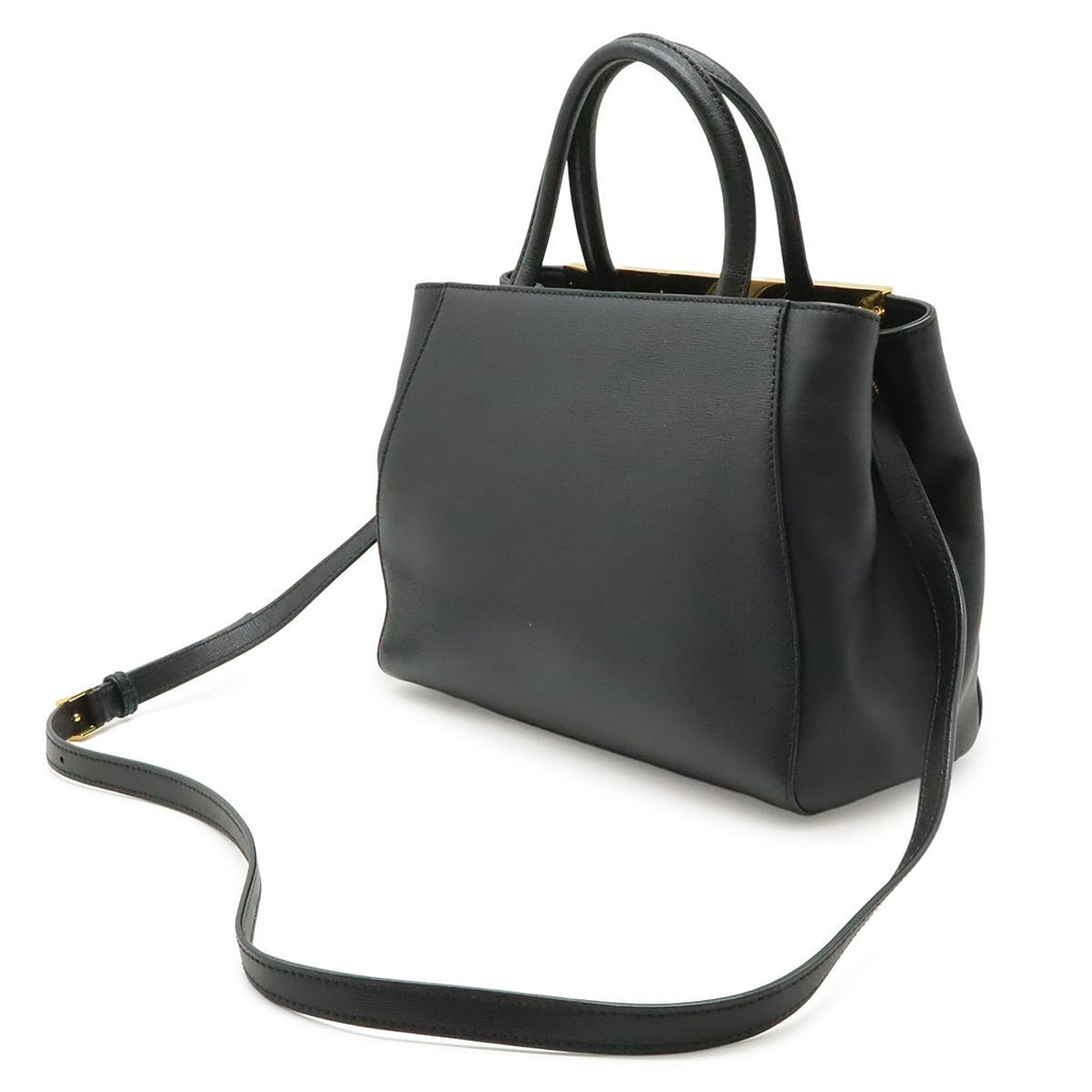 Fendi Petite Tote 2-Way Shoulder Bag Leather Black Gold — view 2