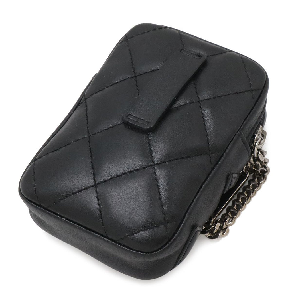 Chanel Cambon Line Cigarette Case Tobacco Iqos Pouch Leather Enamel Black Pink — view 2