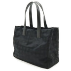 Chanel New Travel Line Tote Shoulder Bag Nylon Jacquard Lame Black — view 2